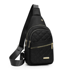 Minimalist Large-Capacity Women'S Chest Bag Multi-Layer Embroidered Front Backpack Casual Outdoor Crossbody Bag for Girls