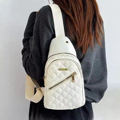 Minimalist Large-Capacity Women'S Chest Bag Multi-Layer Embroidered Front Backpack Casual Outdoor Crossbody Bag for Girls