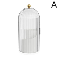 360 Rotating Make up Brush Holder Organizer with Lid, Clear Dustproof Cosmetics Make up Organizer for Vanity Bathroom Countertop