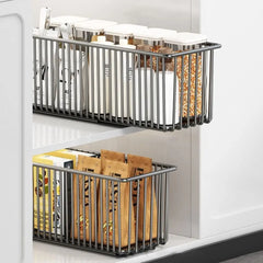 Carbon Steel Sliding Drawer Rack Pull Out Large Capacity Spice Box Storage Rack Rust-Resistant Adjustable