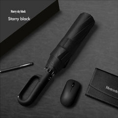 Automatic Folding Umbrella with Ring Buckle, Extra Large, Windproof, Reinforced & Thickened, Sun & Rain Dual-Use, Portable Sun U