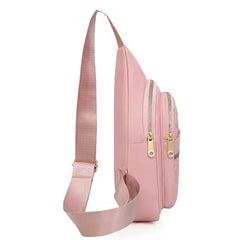 Minimalist Large-Capacity Women'S Chest Bag Multi-Layer Embroidered Front Backpack Casual Outdoor Crossbody Bag for Girls