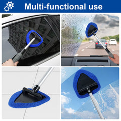 Window Scraping Mist Eliminator Microfiber Car Window Cleaner Telescopic Windshield Cleaning Tools Auto Accessories