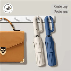 Automatic Folding Umbrella with Ring Buckle, Extra Large, Windproof, Reinforced & Thickened, Sun & Rain Dual-Use, Portable Sun U