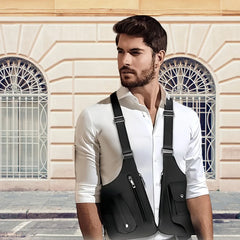 Men'S Retro Crossbody Bag, Multifunctional Lightweight Shoulder Bag, Outdoor Phone Bag, Suitable for Cycling and Hiking