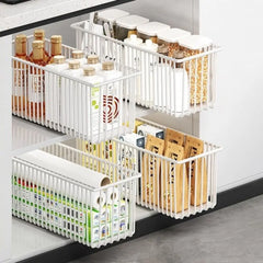 Carbon Steel Sliding Drawer Rack Pull Out Large Capacity Spice Box Storage Rack Rust-Resistant Adjustable