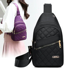 Minimalist Large-Capacity Women'S Chest Bag Multi-Layer Embroidered Front Backpack Casual Outdoor Crossbody Bag for Girls