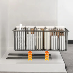 Carbon Steel Sliding Drawer Rack Pull Out Large Capacity Spice Box Storage Rack Rust-Resistant Adjustable